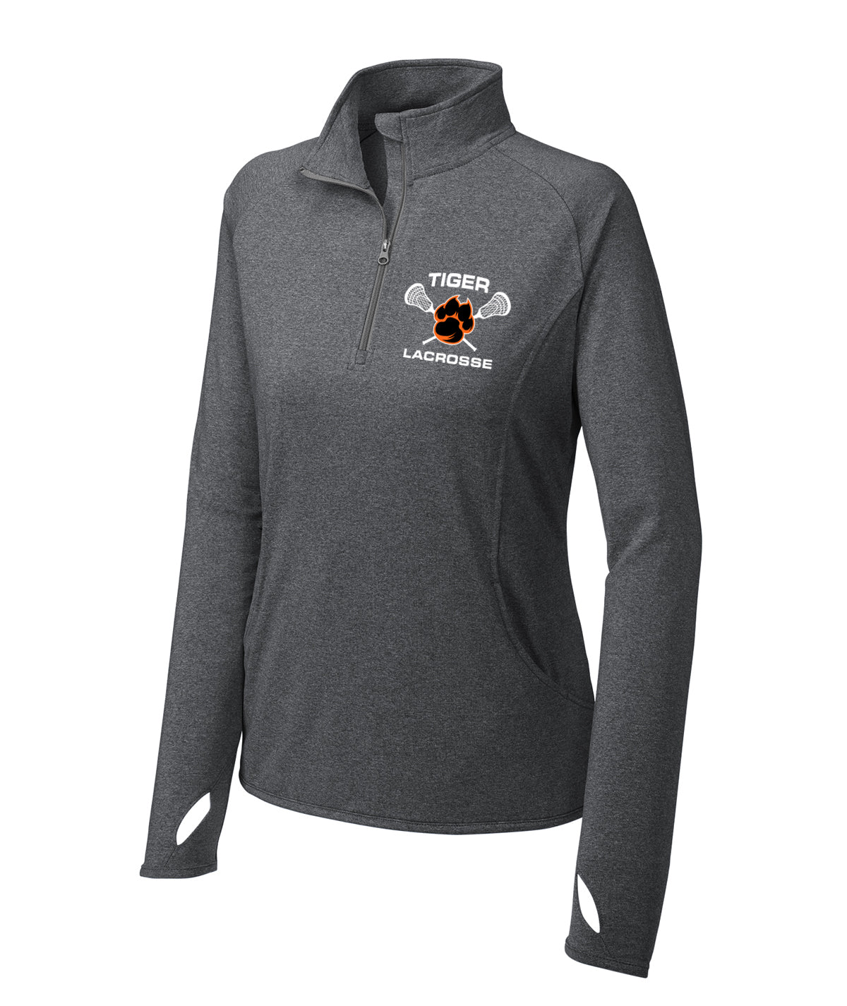 Tiger Lacrosse Womens 1/2 Zip Performance Pullover