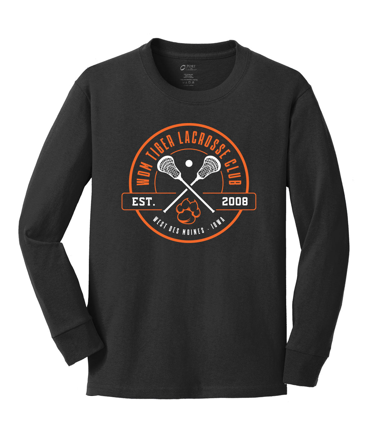 WDM Tiger Lacrosse Club Youth Long Sleeve Tee