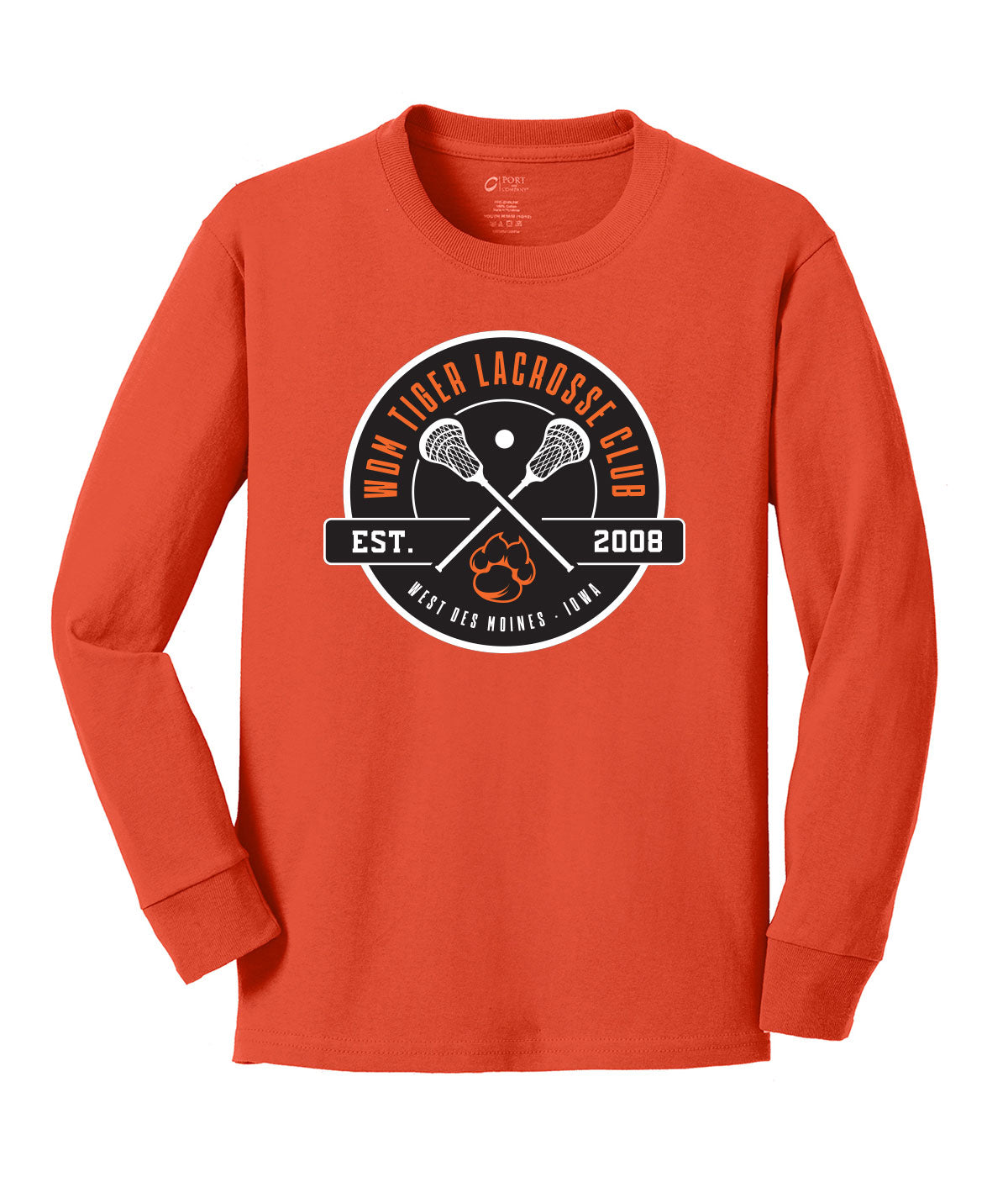 WDM Tiger Lacrosse Club Youth Long Sleeve Tee