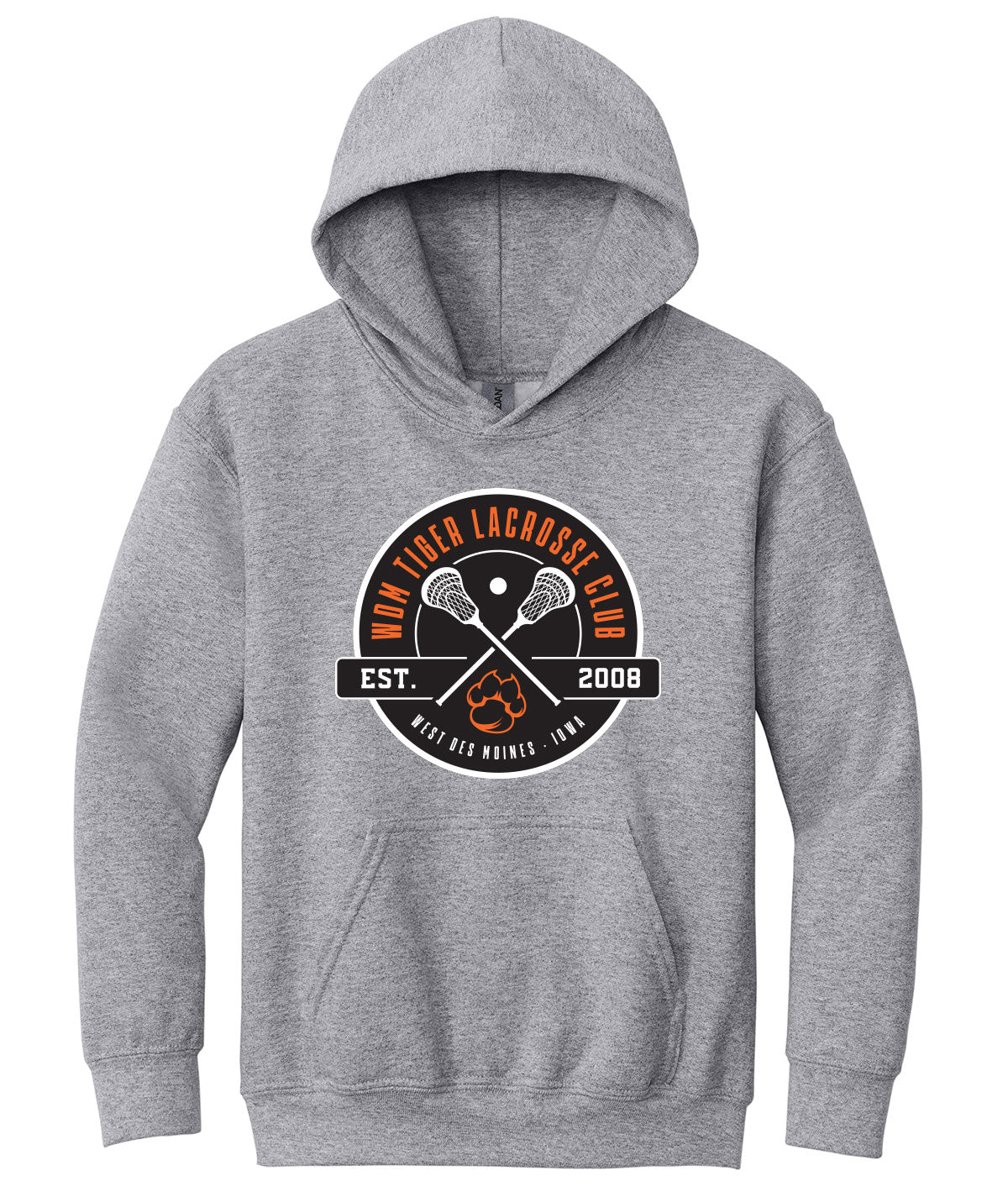 WDM Tiger Lacrosse Club Youth Hooded Sweatshirt