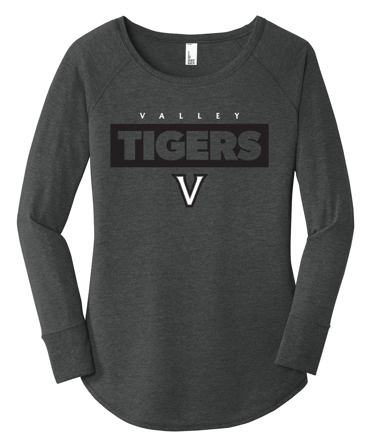 Tigers Stripe Womens Triblend Long Sleeve Tunic Tee