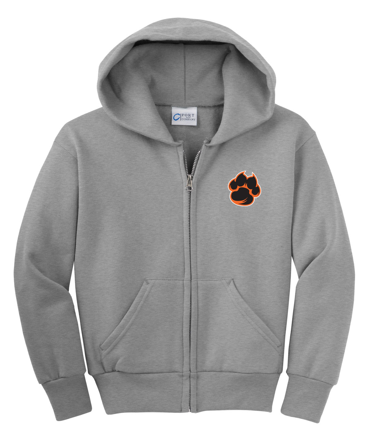 Tiger Paw Youth Fleece Full-Zip Hooded Sweatshirt