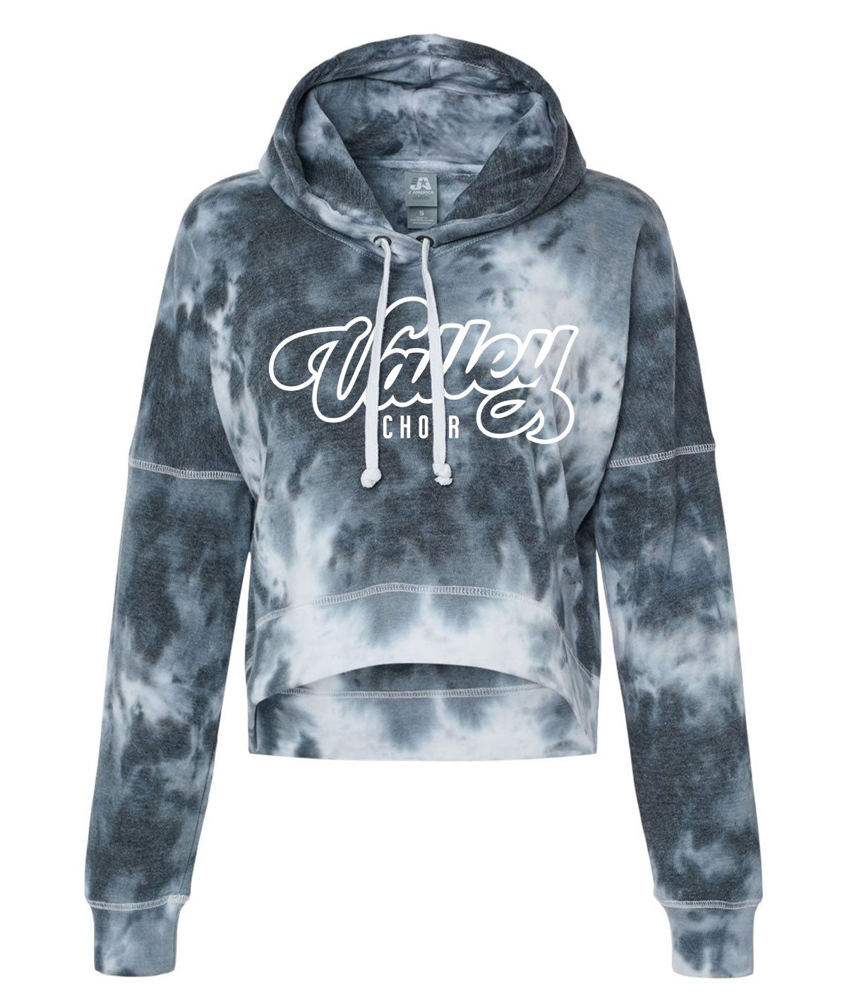 Valley Choir Script Womens Tie-Dye Crop Hoodie